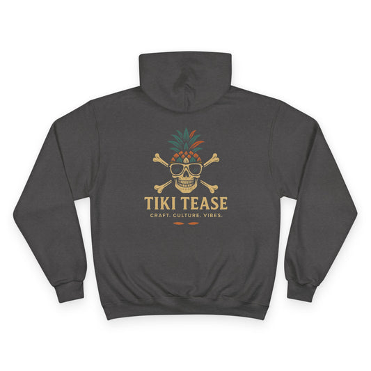 Tiki Tease Hoodie — Tropical Skull Logo Pullover