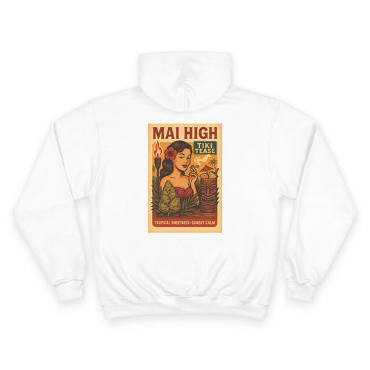Vintage Tiki "Mai High" Hoodie — Retro Pin-Up Cocktail Graphic